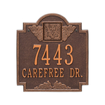 Square Shaped Address Plaque with your Monogram with a Antique Copper Finish