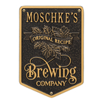 Original Recipe Brewing Company Beer Plaque, Finish, Standard Wall 1-line Black & Gold