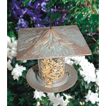 6 in. Pine Cone Tube Style Bird Feeder Copper Verdigris